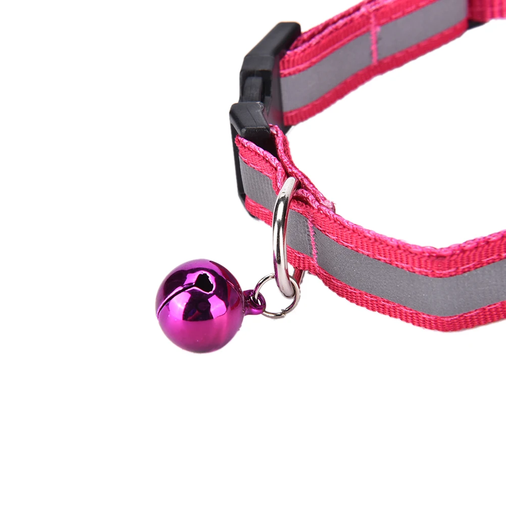 

For Dog Supplies 1.0cm Width Small Dogs Cat Collar Puppy Nylon Reflective Pet Dog Collar Necklace with Bell