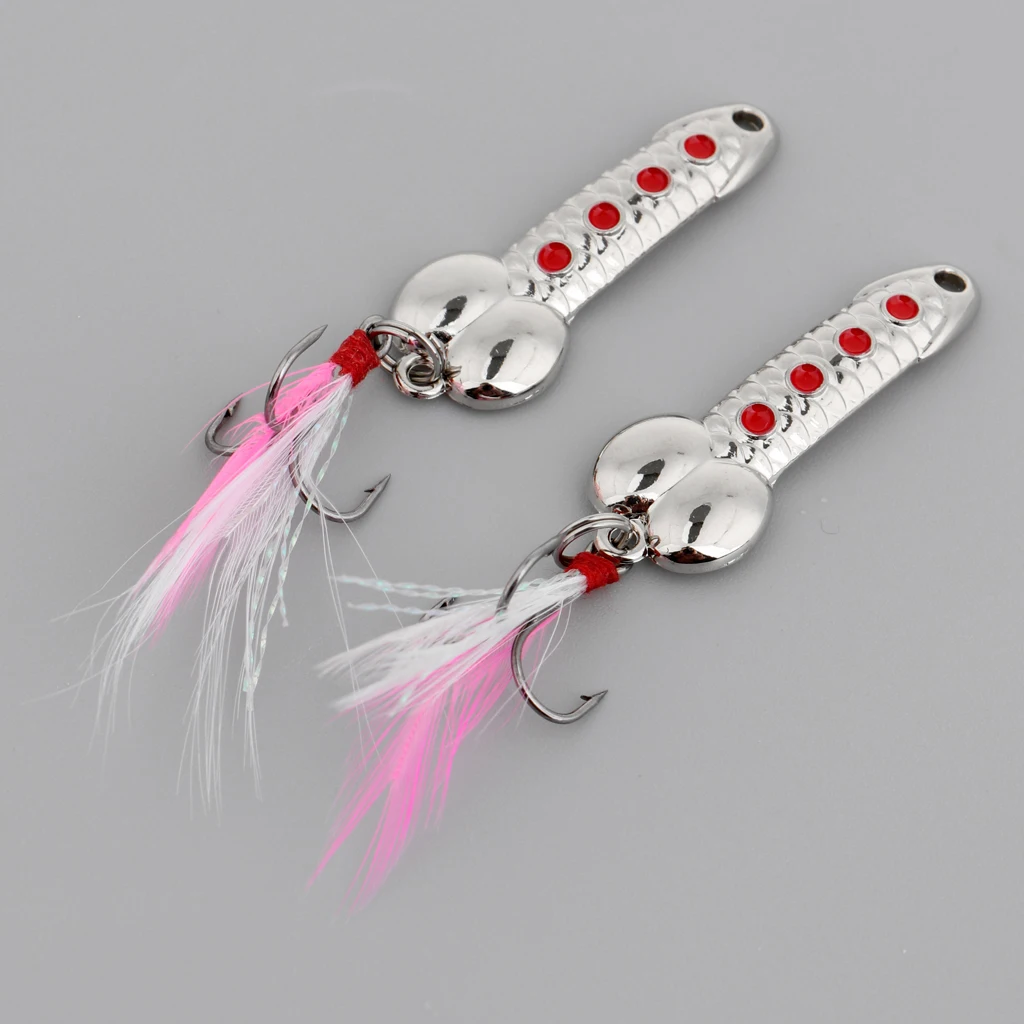 2 pcs Casting Spoons Lures Hard VIB Metal Wobble Fish Sinking Spinners Bait with Treble Hook Funny Fishing Gear | Спорт и