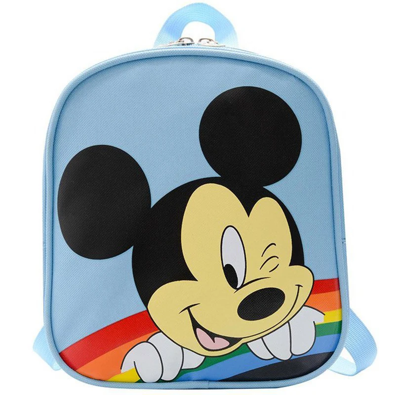 

Disney Girls Cartoon Minnie Mouse Backpack Bags For Boys Cute Mickey Nylon Handbags Kindergarten Travel Shoulder Packages Gifts