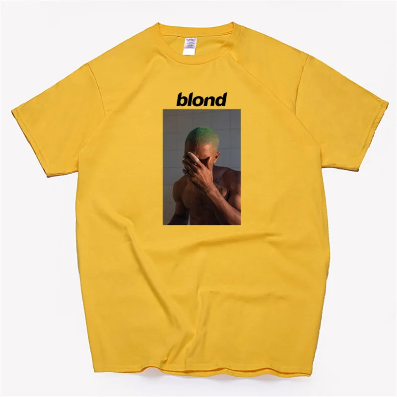 T99B-yellow Мужская футболка Frank Ocean Blonde хип-хоп Rap, футболка унисекс, хлопок, футболка Homme Singer Harajuku, рубашка - Цвет: T99B-yellow