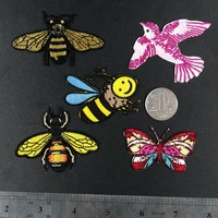 50pcslot embroidery patches letters clothing decoration accessories animal bee butterfly bird diy iron heat transfer applique