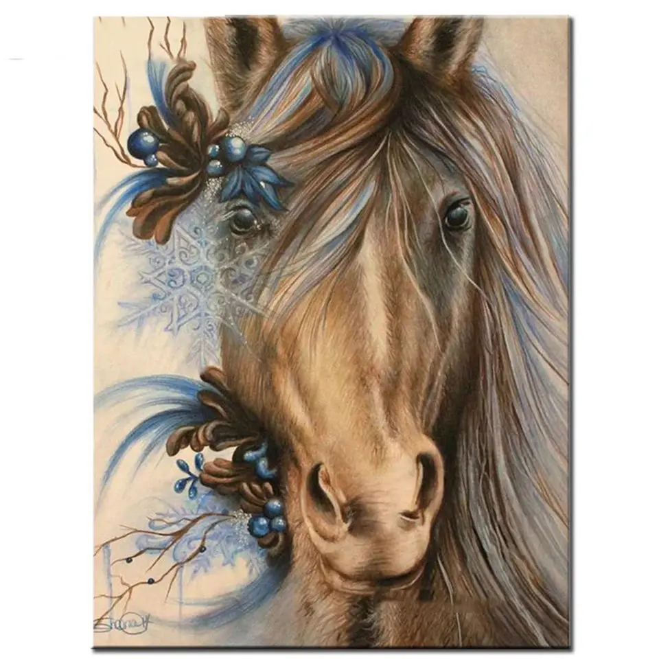 

New 5D diamond painting household goods handicraft sewing cross stitch"animal horse"DIY stick diamond embroidery decoration gift
