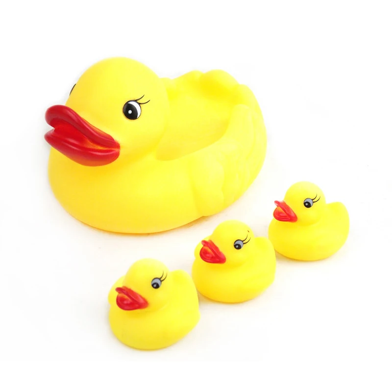 Детские игрушки для ванной плавающая вода пищащая желтая утка защита животных