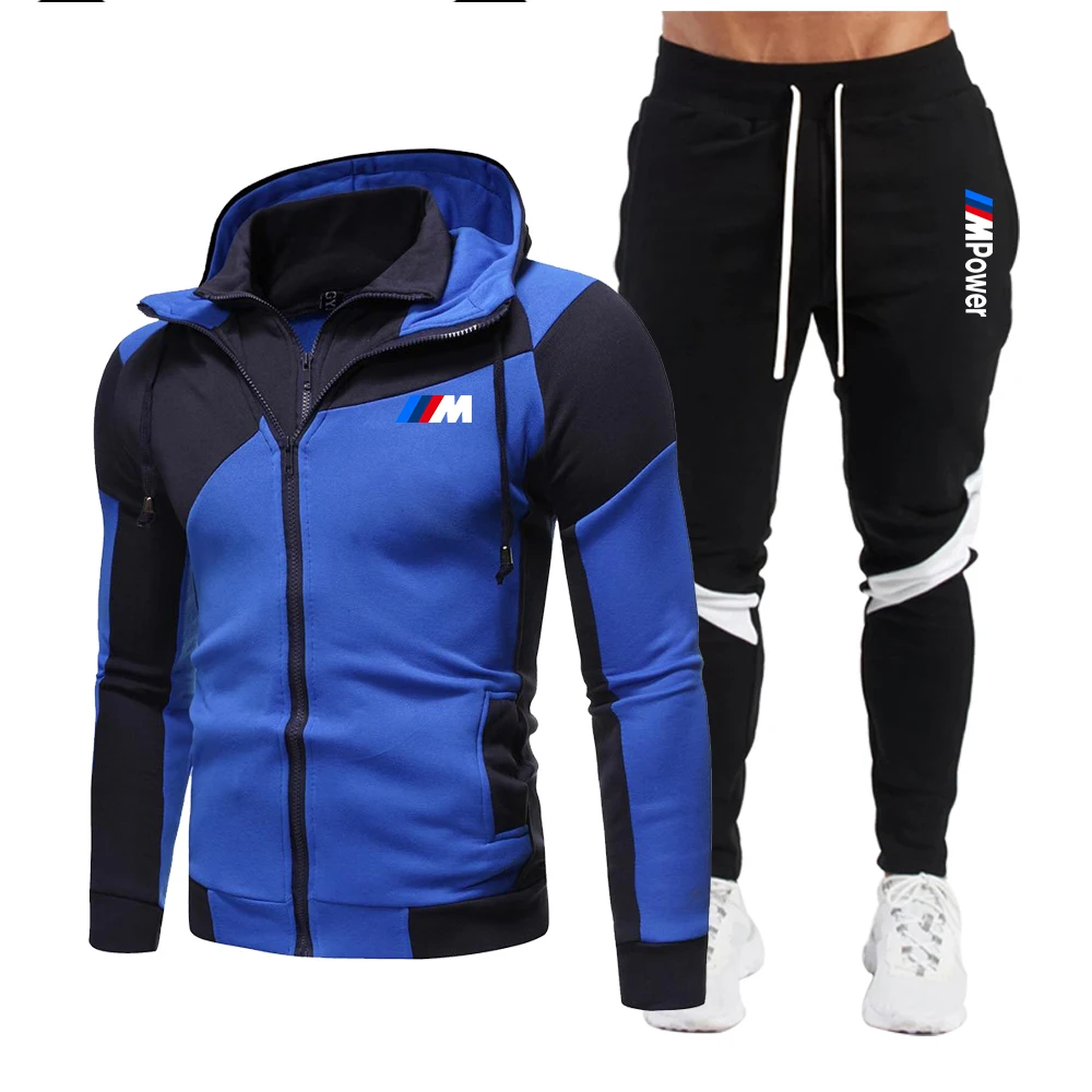 

2021 new men's suit BMW men's sportswear Hoodie + pants men's zipper Hoodie men's suit sportswear jogging sportswear