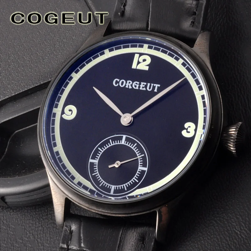 Механические часы для мужчин Чайка 6498 ручной НАМОТКИ МЕХАНИЗМ Portugieser 44 мм Corgeut