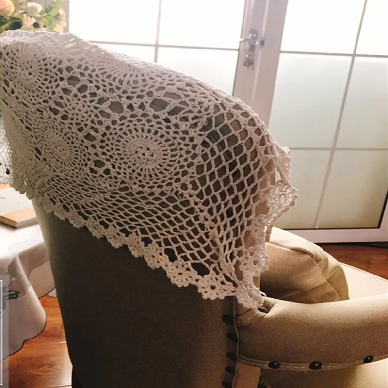 Чехол на спинку стула в европейском стиле хлопковый ручной работы с крючком