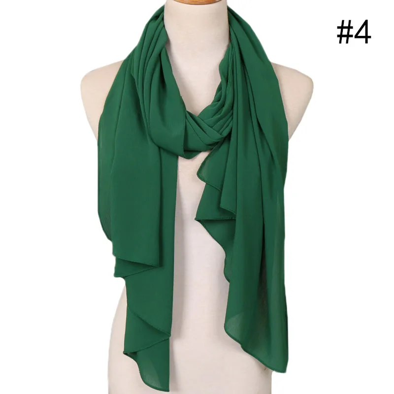 25 Colors Women Soft Long Scarf Muslim Hijab Shawl Wrap Chiffon Islamic Turban Headscarf Bandanas Ramadan Large Scarves 180*75cm