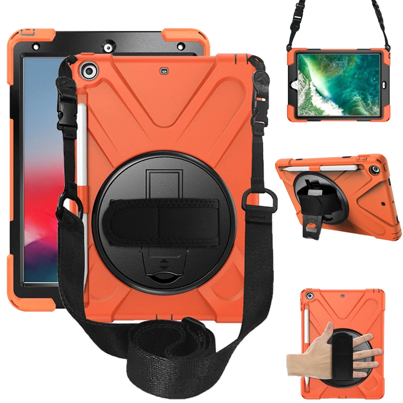 Силиконовый чехол для iPad 9 7 2018 2017 с держателем карандашей вращающаяся на 360