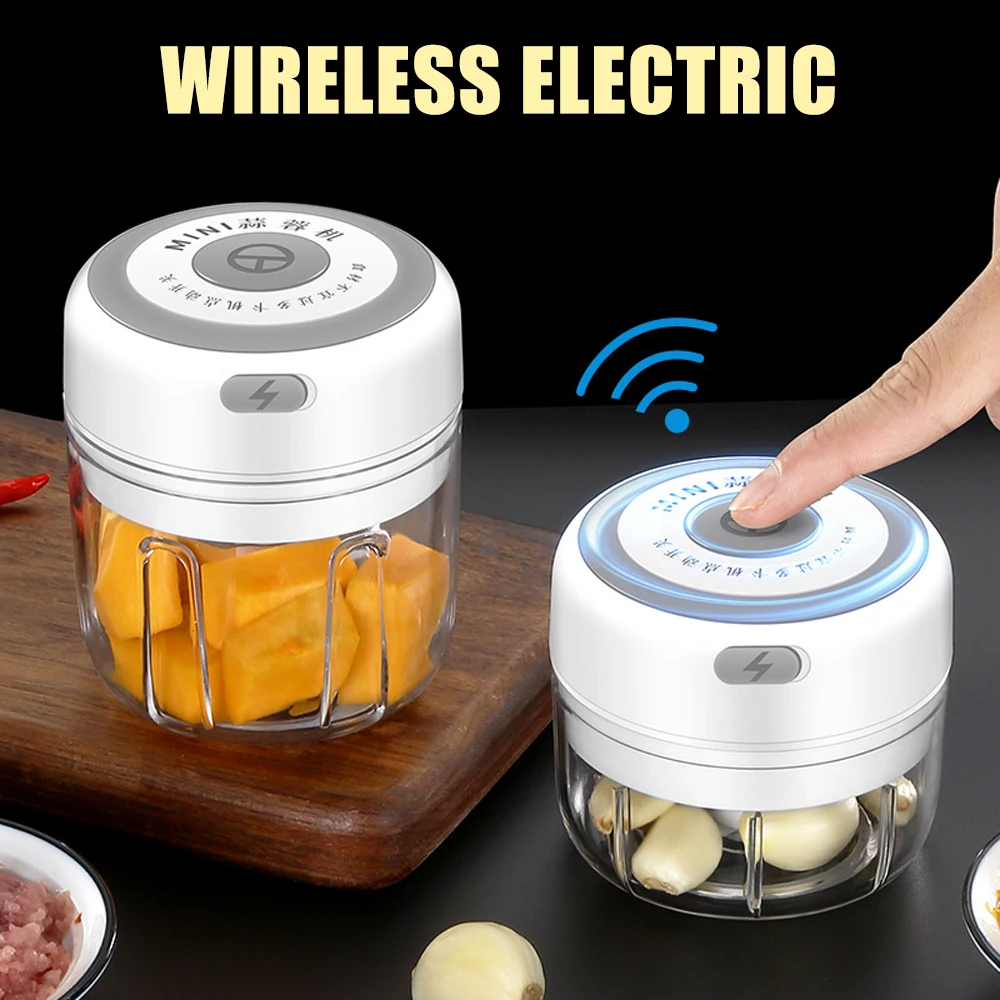 

250ML USB Electric Garlic Masher Crusher Food Processor Meat Grinder Fast Chopping for Garlic Ginger Vegetables Fruits Cocina