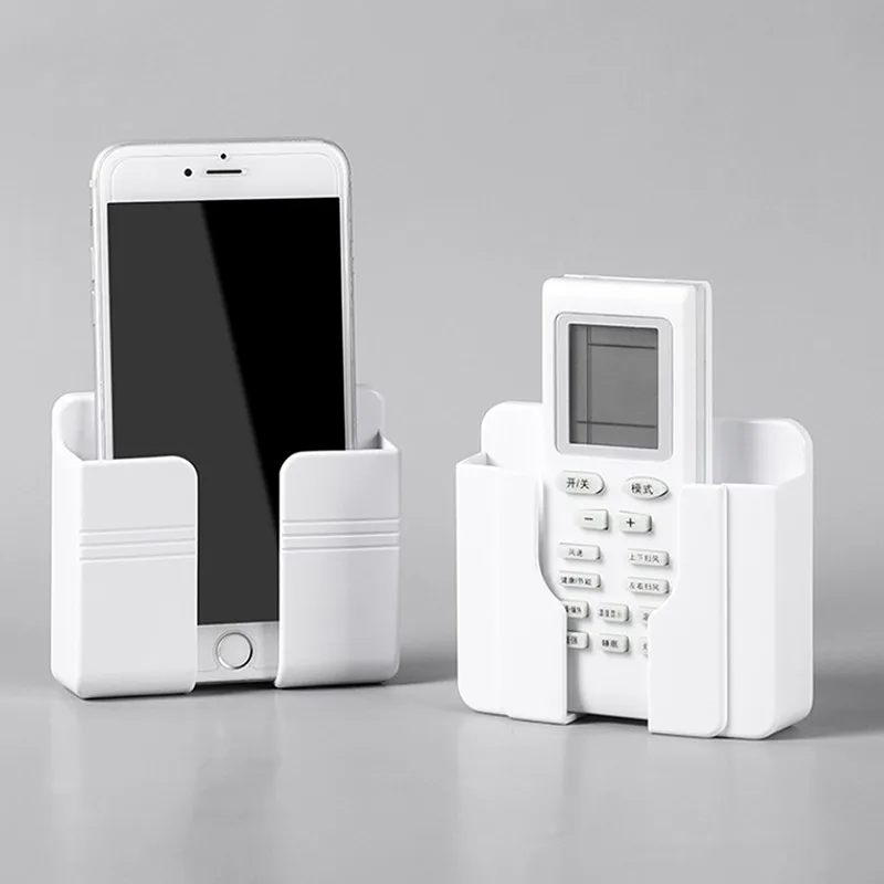 Household Wall-mounted Storage Box Punch-free Mobile Phone Remote Control Holders Rack Plug Charging Racks | Дом и сад