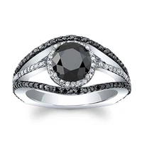 ustar black cubic zircon eyes rings for women double color finger wedding rings fashion jewelry party gifts