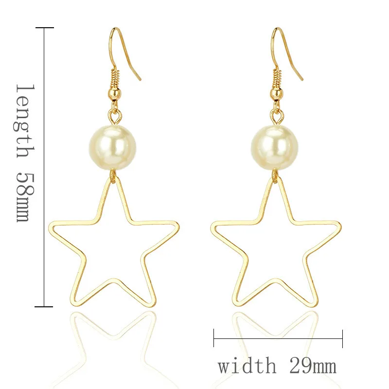 2019 Новая мода простые и изысканные дикие Звезды Жемчужные Серьги дамские