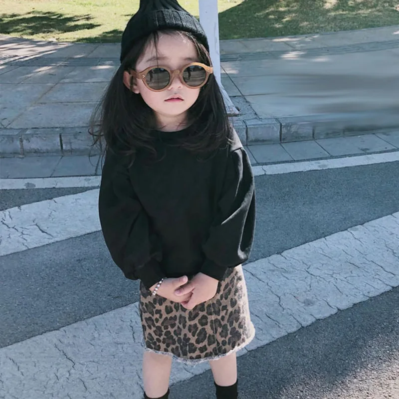 Комплект одежды для маленьких девочек весенне осенние Топы с длинными рукавами и