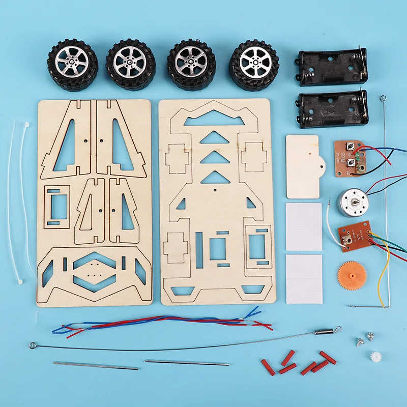 DIY RC автомобиль детские игрушки Сборка строительный автомобиль игрушки на батарейках обучающая игрушка деревянная научная модель для эксперимента наборы
