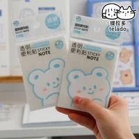 50 sheets waterproof pet transparent sticky note memo pad daily to do list school stationery office accessories
