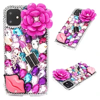 crystal diamond 3d flower cinderella carriage case cover for samsung galaxy s2098 s21 plus fe note 9 8 20 10 lite ultra plus