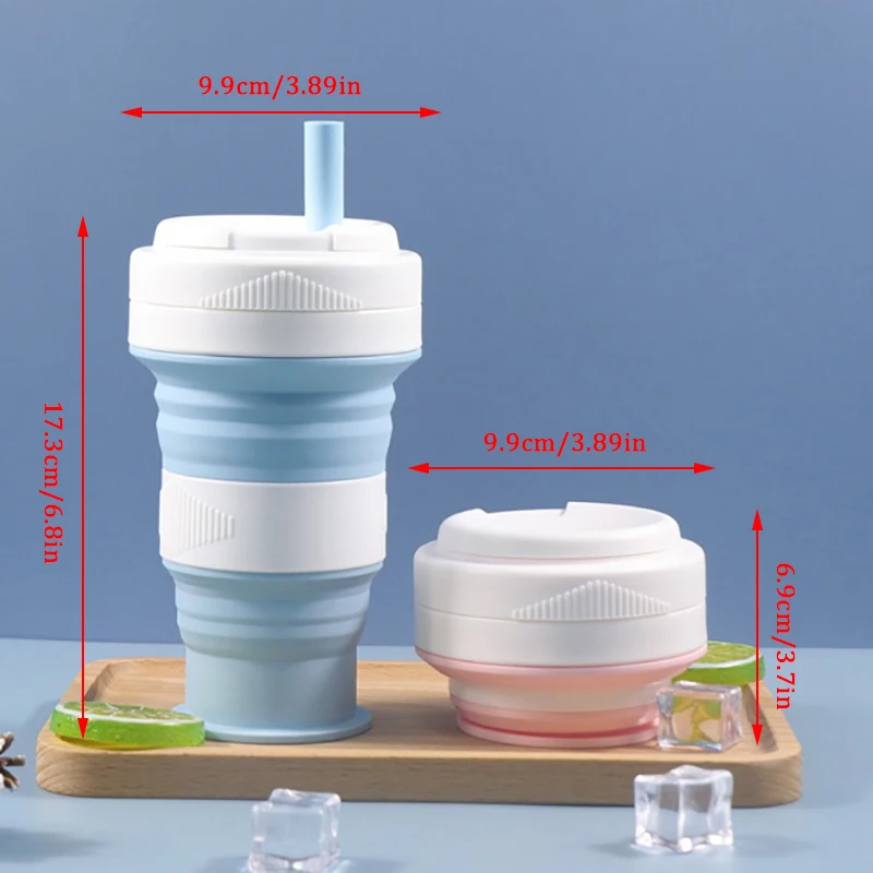 

550ml Folding Cup Outdoor Portable Silicone Telescopic Coffee Water Cup