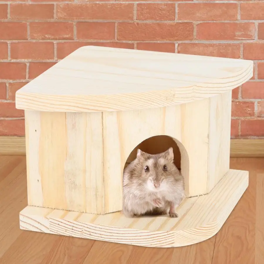 Хомяк мини игрушечный деревянный дом милая форма для маленького питомца