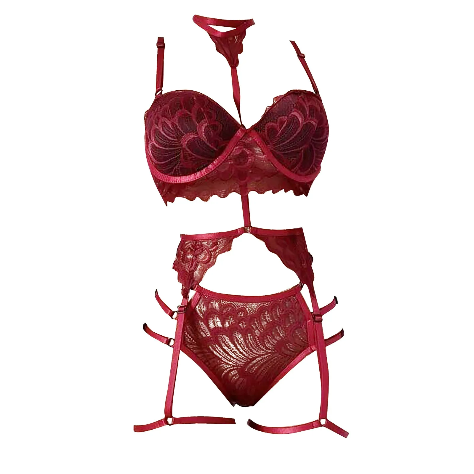 Дамское кружевное вязаное крючком нижнее белье Тедди с вышивкой Сетчатое