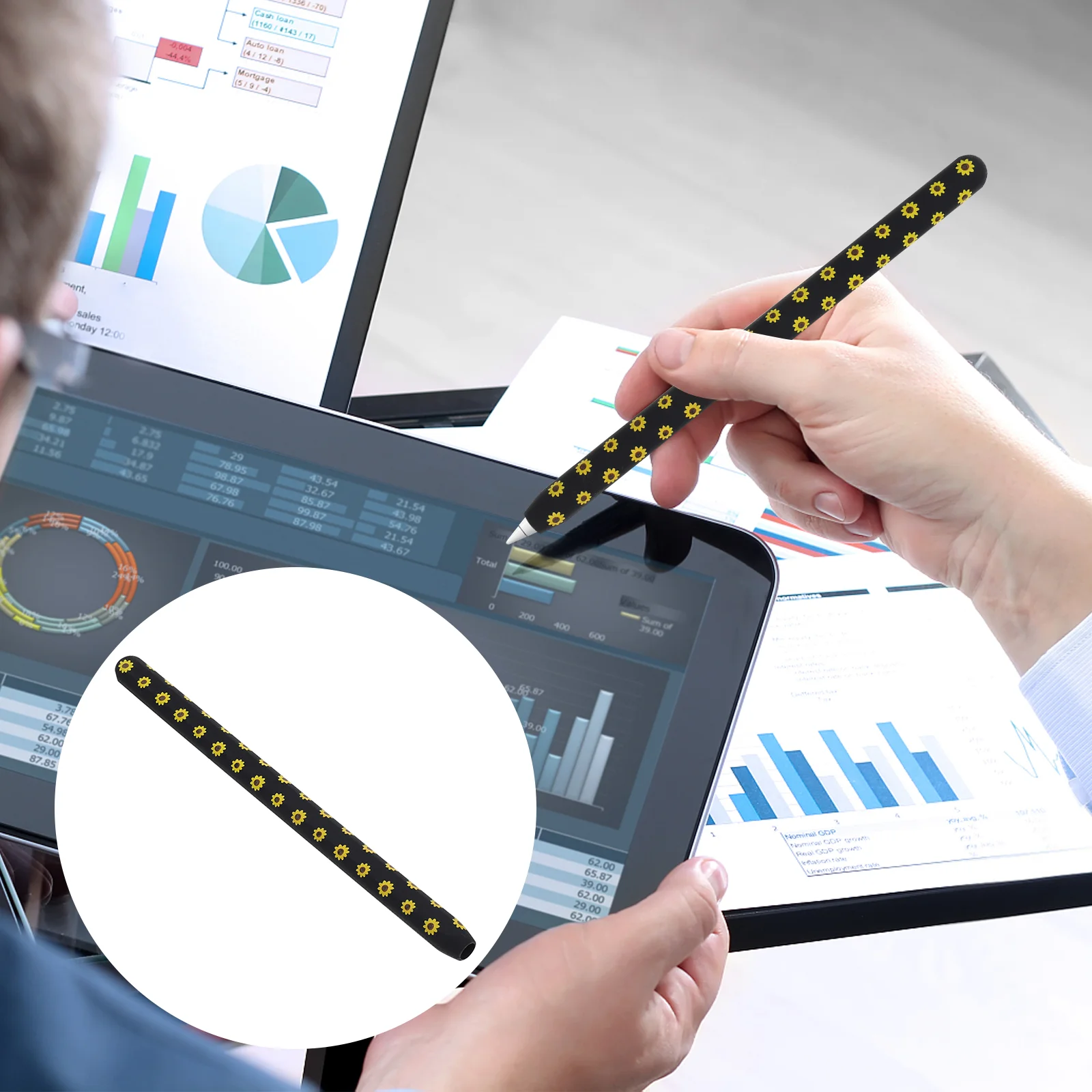 

Защитный чехол для стилуса с цветочным рисунком, совместимый с Apple Pencil 2