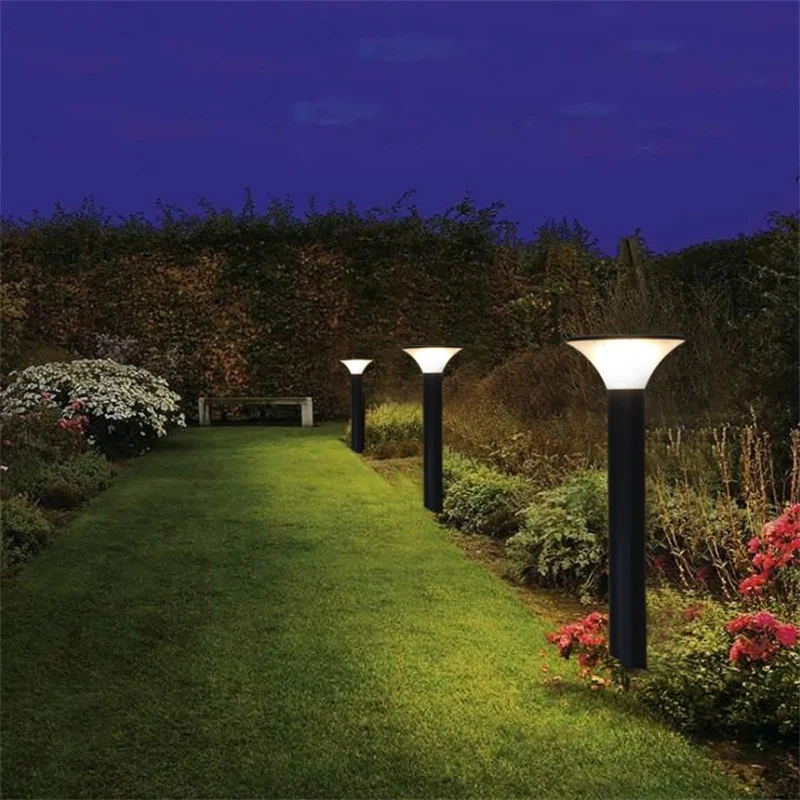 Outdoor Landscape Lighting 5W LED Bollard Light Aluminum Walkway Path Lights Yard Lawn Garden Decoration Black Lamp