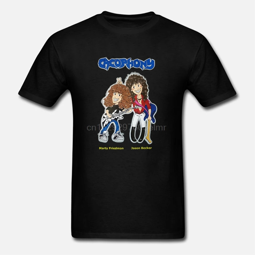 Jason Becker Marty Friedman CACOPHONY Music Футболка мужская (черная)|Мужские футболки| |