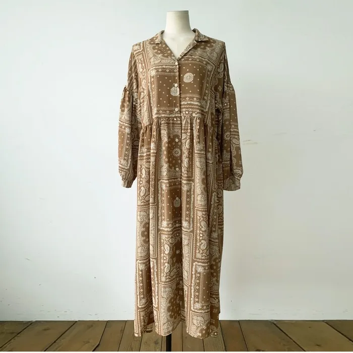 

COIGARSAM Loose Women Long dress Dresses Khaki Blue Black 2391