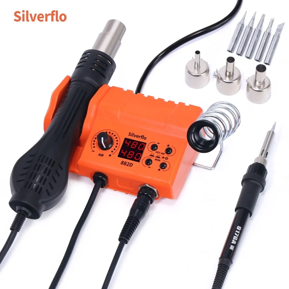 Микро-паяльная станция 882D портативный фен для паяльной станции комплект ремонта
