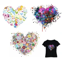 sexy heart shaped patches for clothes heat transfer thermal stickers diy washable t shirts iron on transfer girls ironing patch