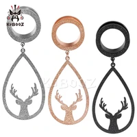 wholesale price deer head dangle ear plugs expanders gauges earring tunnels stretchers piercing body jewelry gift fashion 32pcs