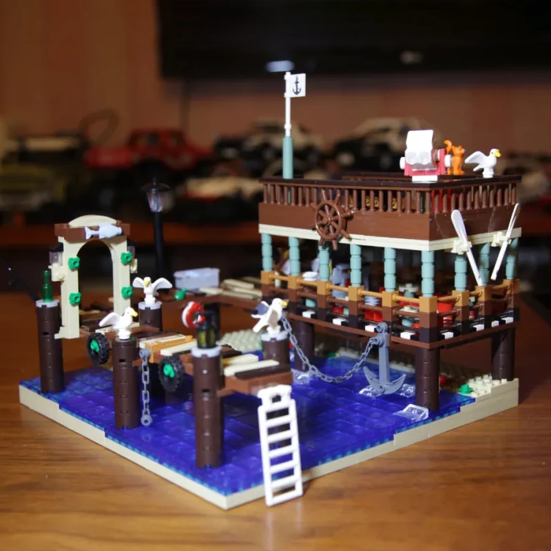 

UG 30101 Creator Expert Street Old Fish House Pier Set Building Blocks 1402pcs Bricks Moc Toys Children Gifts