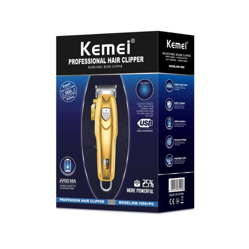 

kemei Hair Trimmer KM-1999PG USB rechargeable Hair Clipper beard trimmer haircut machine oil head clipper