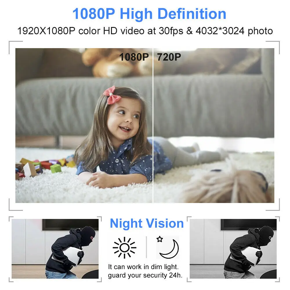 Портативная мини-камера с внешним аккумулятором 1080P HD портативная 5000 мАч камера