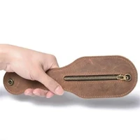 outdoor beat self defense tool crazy horse leather retro zipper folding mens coin purse 2019 new leather wear belt wallet