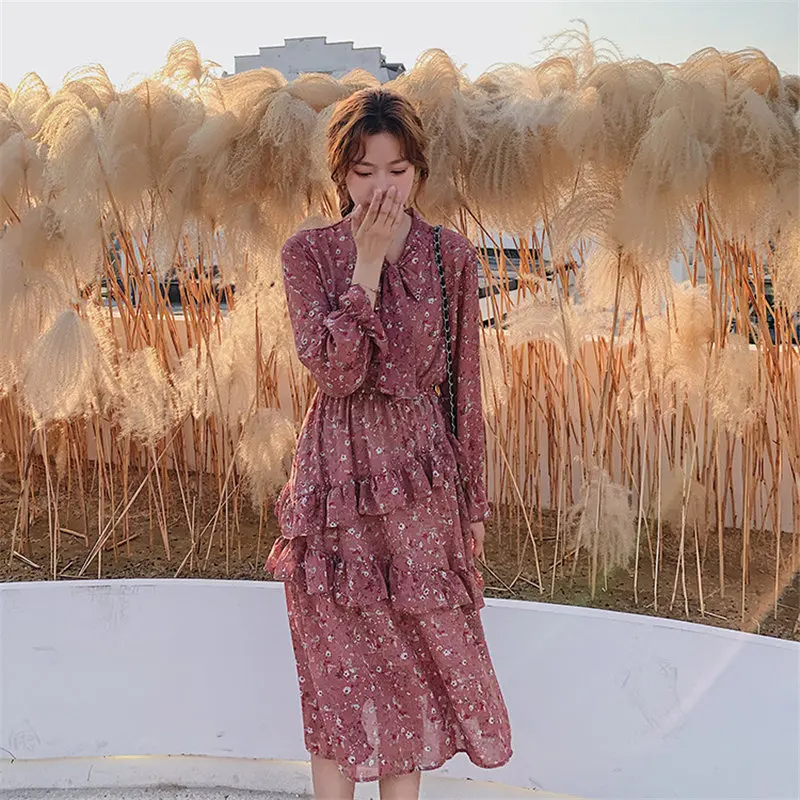 HziriP новые шифоновые стройные офисные женские 2020 винтажные с цветочным принтом на