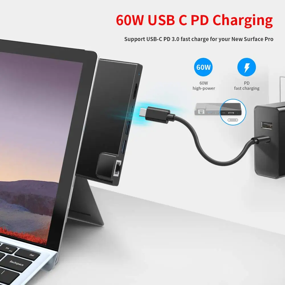 Rocketek USB 3 0 HUB кард ридер 4K HDMI совместимый Gigabit Ethernet PD Type C адаптер TF Micro SD для Microsoft