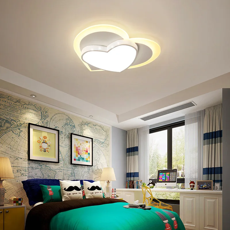 Modern LED Ceiling Lights In Heart Shape For Living Room Lamparas de techo Bedroom Girls Room Ceiling lamp Rooms Luminare