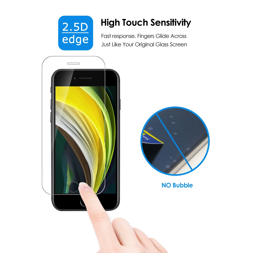 

4Pcs Phone Screen Protector For iPhone SE (2020) Tempered Glass Screen Guard 9H Ultra thin Protective Film Screen Shield