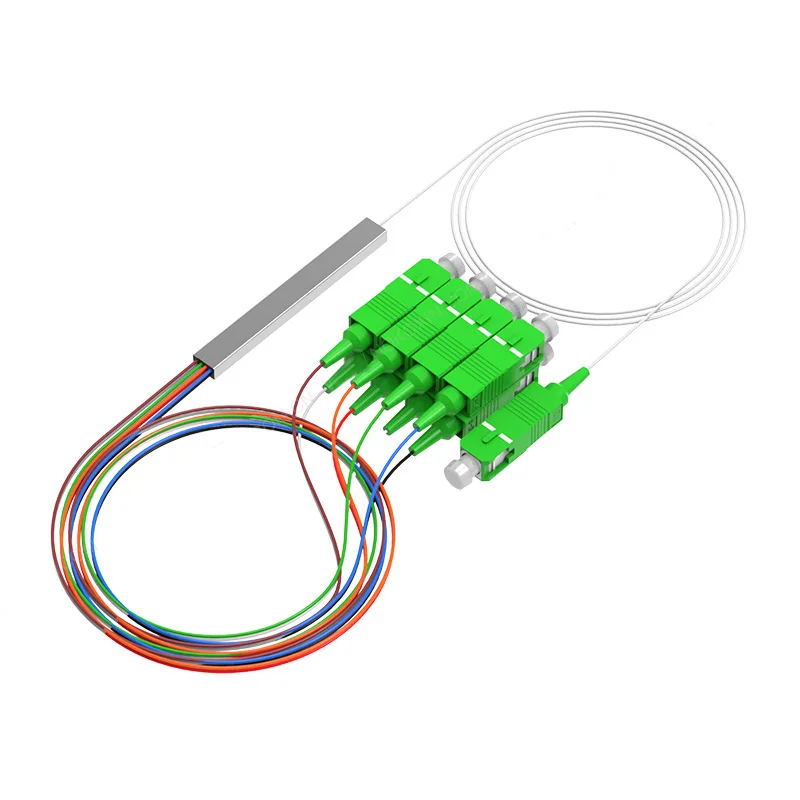 0 9 мм SM стальная труба 1x8 Mini без блока SC/APC Волоконно оптический разветвитель