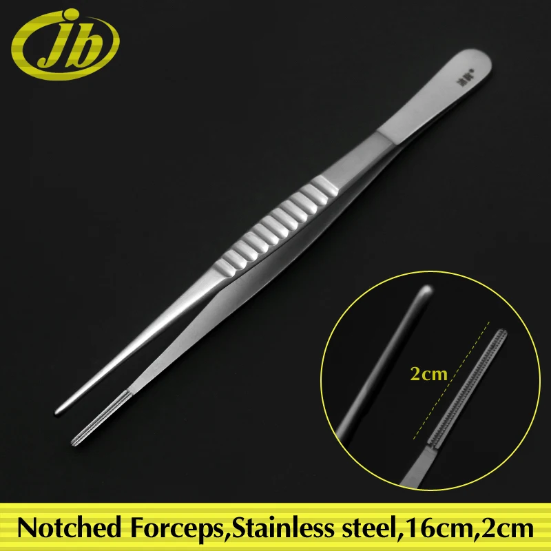 Notched Forceps stainless steel 16cm tissue forceps surgical operating instrument cosmetic plastic surgery