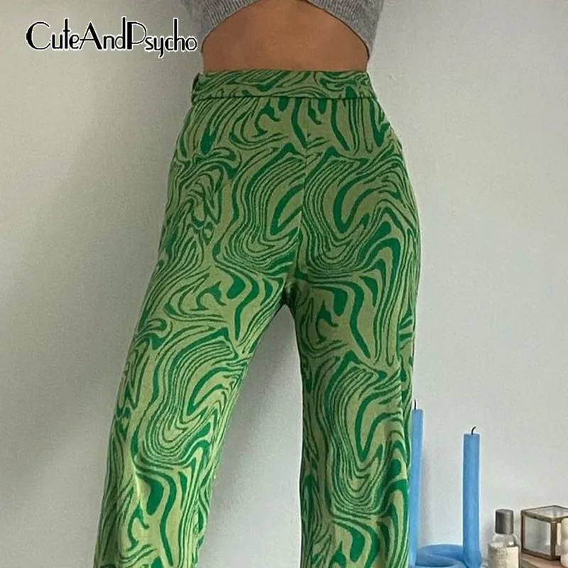 

Paisley Printed Harajuku Y2K High Waist Pants Women Vintage Streetwear Fashion Trousers Aesthetic Casual Pants 90s Cuteandpsycho