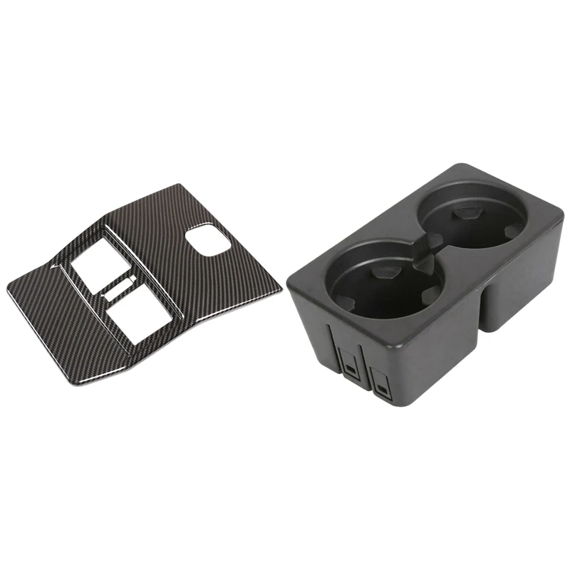 2 Pcs Car Accessories:1 Rear Row Air Condition Outlet Vent Frame &amp 1 Floor Mounted Console Dual Cup Holder Drink | Автомобили и