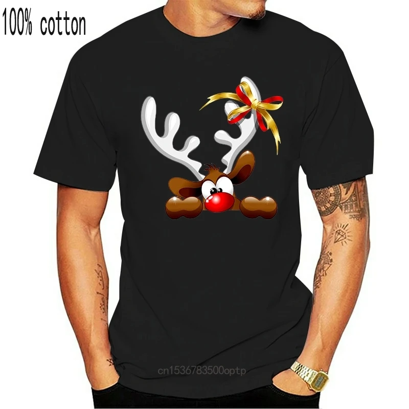 

New Merry Christmas kawaii reindeer T Shirt men Graphic Cute Tee Kawaii TShirt Fashion Hipster Christmas Party Style Tumblr Shir