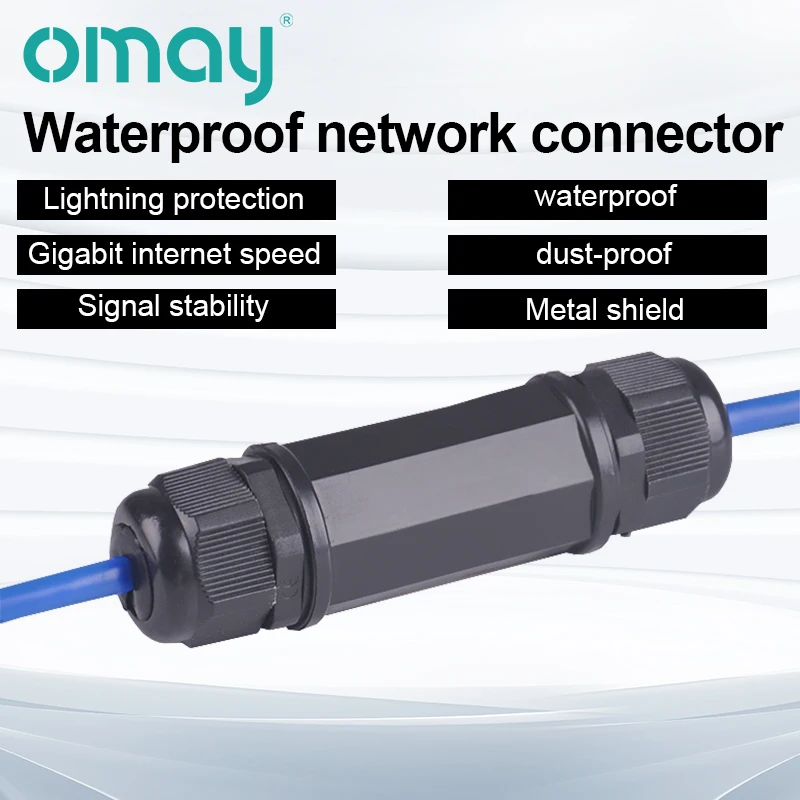 RJ45 водонепроницаемый разъем IP67 Ethernet сетевой кабель соединитель двойная головка
