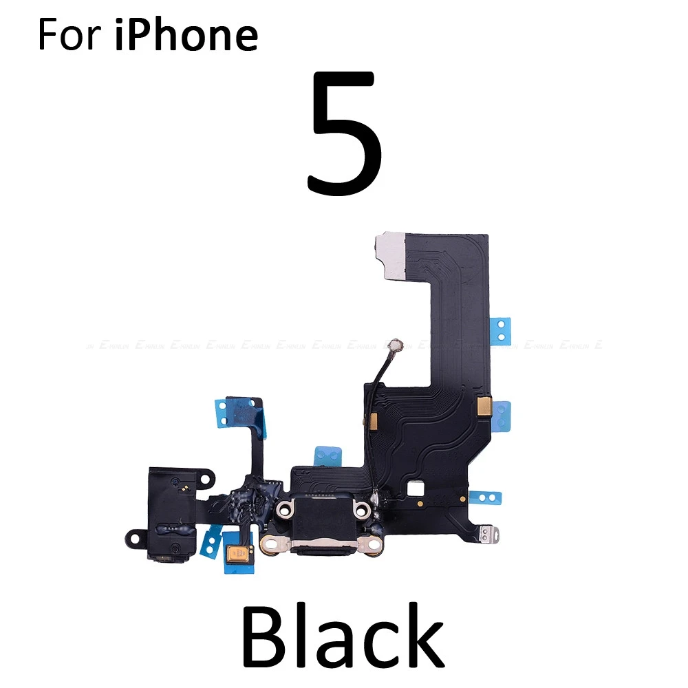 Зарядное устройство Порт док-разъем гибкий кабель для iPhone 4 4S 5 5S 5C SE с микрофоном