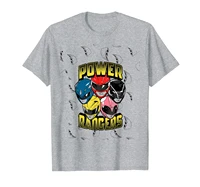 powe rangers heads with pattern t shirt