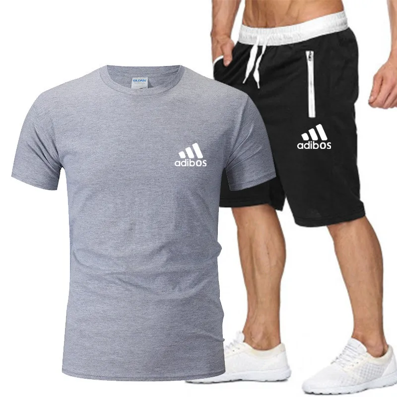 

2021 Men's T Shirt Brand Casual Tracksuit Summer Clothes Sportswear Two Piece Set Casual Tracksuit Track Clothing Male Sweatsuit