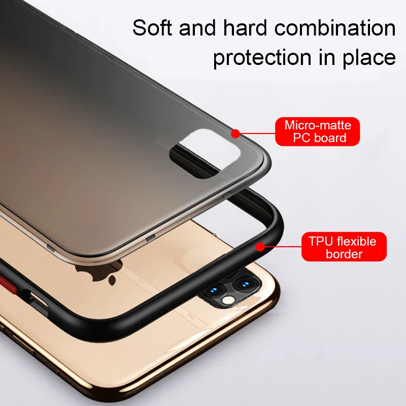 Чехол для Телефона IPhone 7 8 Plus X 11 Pro XR XS Max контрастный цвет прозрачный силикон ТПЭ