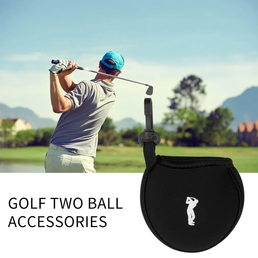 

Портативные неопреновые мешки для мячей для гольфа держатель T-держатель маленькая поясная сумка для хранения с зажимом вмещает до 2 мячей д...