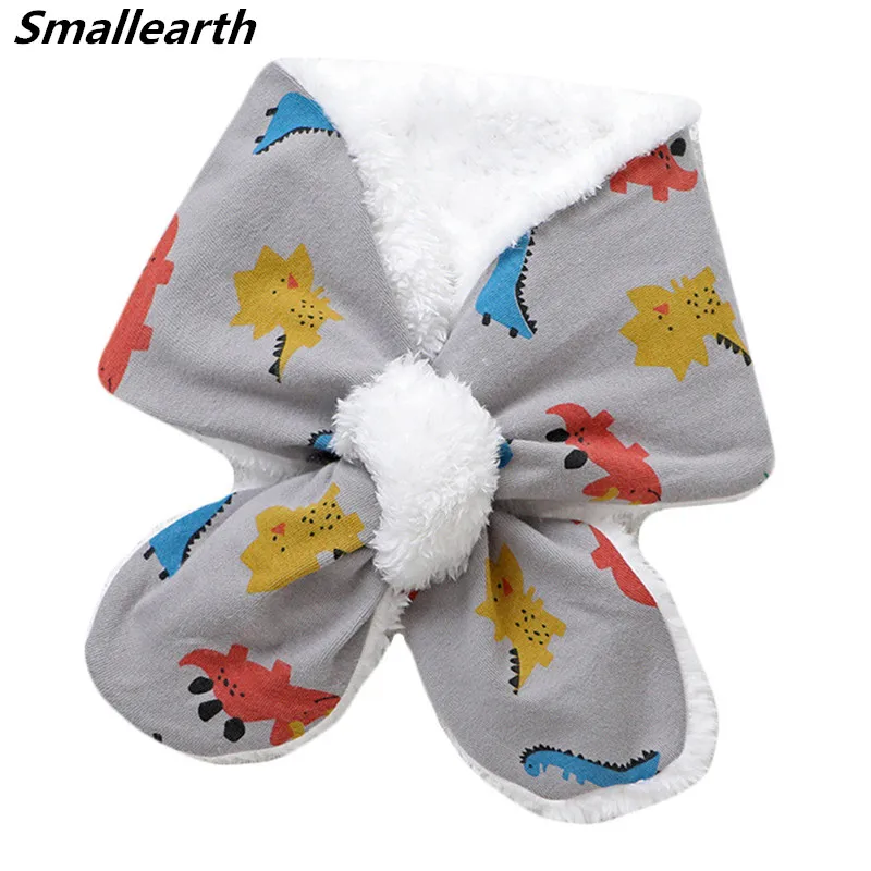 

New Autumn Winter Plus Velvet Children Scarf Boys Girls Cute Plush Scarf Kids Cross Scarf Baby Neck Collar Warm Kids Neckerchief